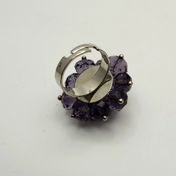 Purple Crystal Cluster Bracelet & Ring - Picture 7 of 8